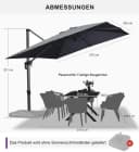PURPLE LEAF Sonnenschirm Rechteckig Grau UV50+ 360° Drehbar Bild 1