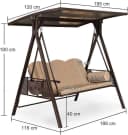 PURPLE LEAF Hollywoodschaukel 3-Sitzer Beige Stahlrahmen PVC Hardtop Bild 1