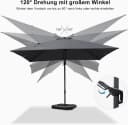 PURPLE LEAF Sonnenschirm Quadrat 300x300 cm Hellgrau LED Bild 5