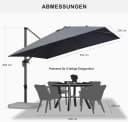 PURPLE LEAF Sonnenschirm Grau 300x300 cm 360° drehbar Bild 3