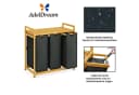 AdelDream Wäschekorb 3 Fächer Bambusrahmen Grau 150 Liter Bild 5