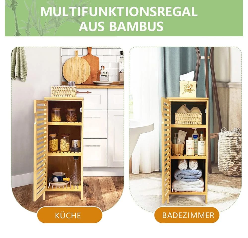 WAOHO Badkommode Badezimmerschrank aus Bambus - Bild 3