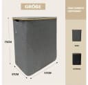 WAOHO Wäschekorb Zusammenklappbar Grau 3 Fächer 160L Bild 1