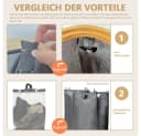 WAOHO Wäschekorb Zusammenklappbar Grau 3 Fächer 160L Bild 4
