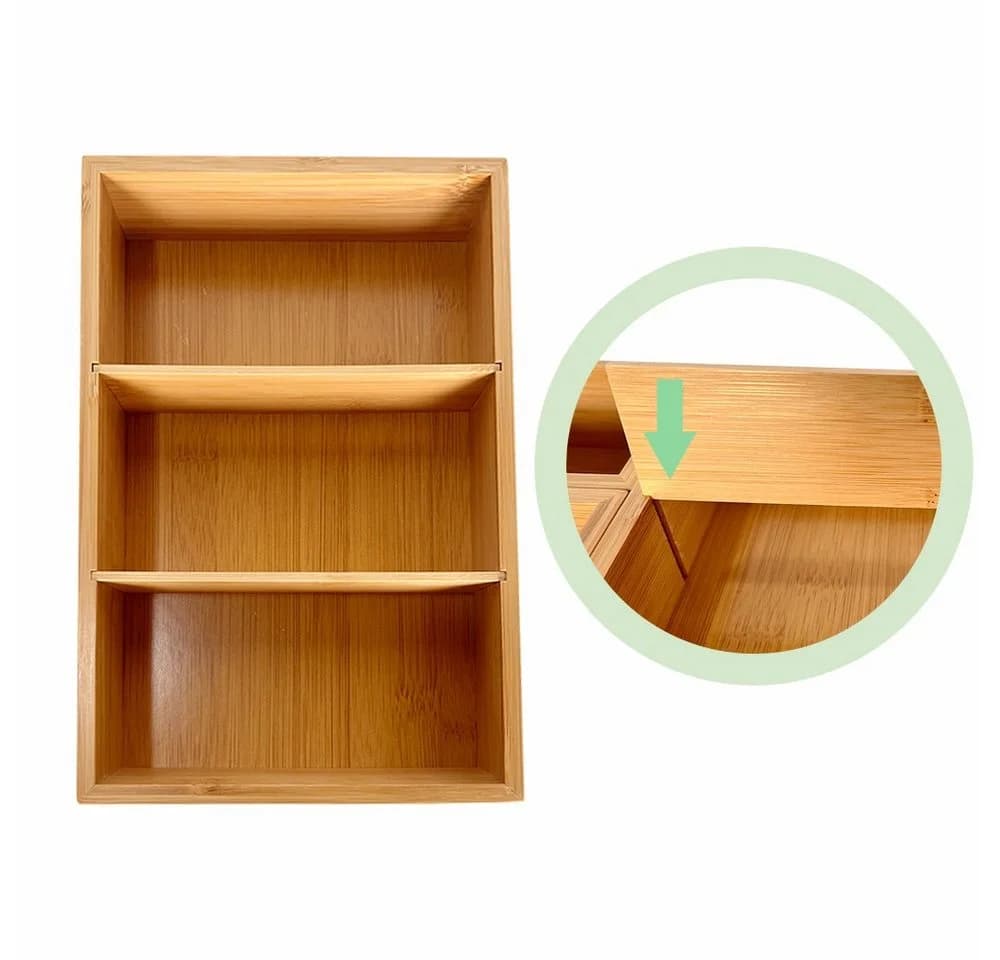 WAOHO Schubladeneinsatz 5-teilig Bambus Organizer - Bild 4