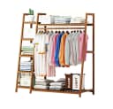 WAOHO Kleiderständer Bambus Freistehend 7 Fächer Garderobe Bild 2