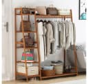 WAOHO Kleiderständer Bambus Freistehend 7 Fächer Garderobe Bild 5