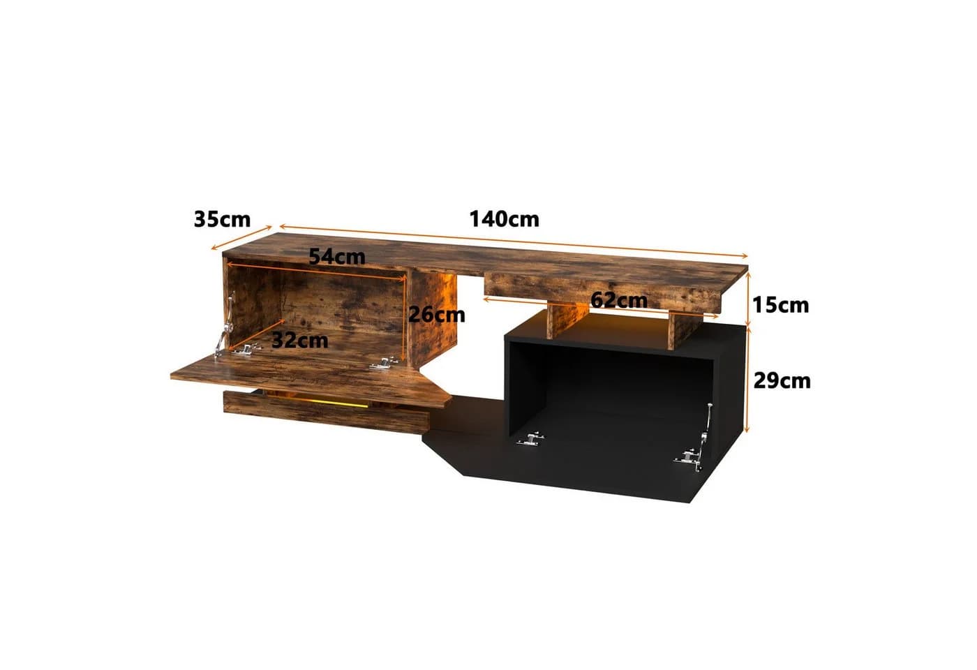 TWSOUL TV-Schrank Modernes Lowboard mit RGB-Beleuchtung - Bild 1