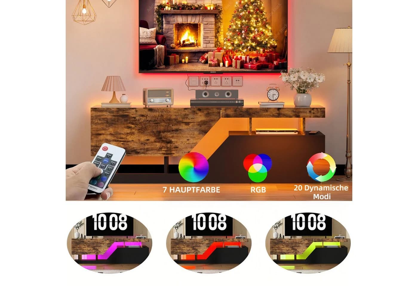 TWSOUL TV-Schrank Modernes Lowboard mit RGB-Beleuchtung - Bild 5