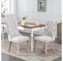 BBWL Polsterstuhl 2er Set Beige Leinenoptik Massivholz Bild 2