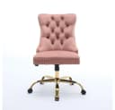 BBWL Polsterstuhl Rosa Samt ergonomisch höhenverstellbar mit Metallgestell Bild 1