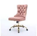 BBWL Polsterstuhl Rosa Samt ergonomisch höhenverstellbar mit Metallgestell Bild 4