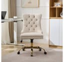 BBWL Polsterstuhl Samt Beige Ergonomisch Höhenverstellbar Bild 2