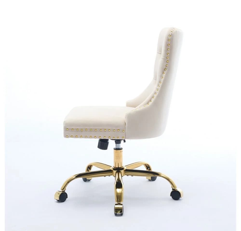 BBWL Polsterstuhl Samt Beige Ergonomisch Höhenverstellbar - Bild 4