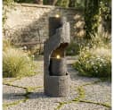 BBWL Zierbrunnen LED Wasserspiel Grau Kunststein Optik Bild 4