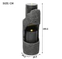 BBWL Zierbrunnen LED Wasserspiel Grau Kunststein Optik Bild 5