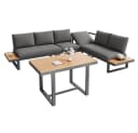 BBWL Gartenlounge-Set mit Esstisch Grau/Blau verstellbar Bild 1