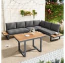 BBWL Gartenlounge-Set mit Esstisch Grau/Blau verstellbar Bild 2