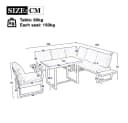 BBWL Gartenlounge-Set mit Esstisch Grau/Blau verstellbar Bild 4