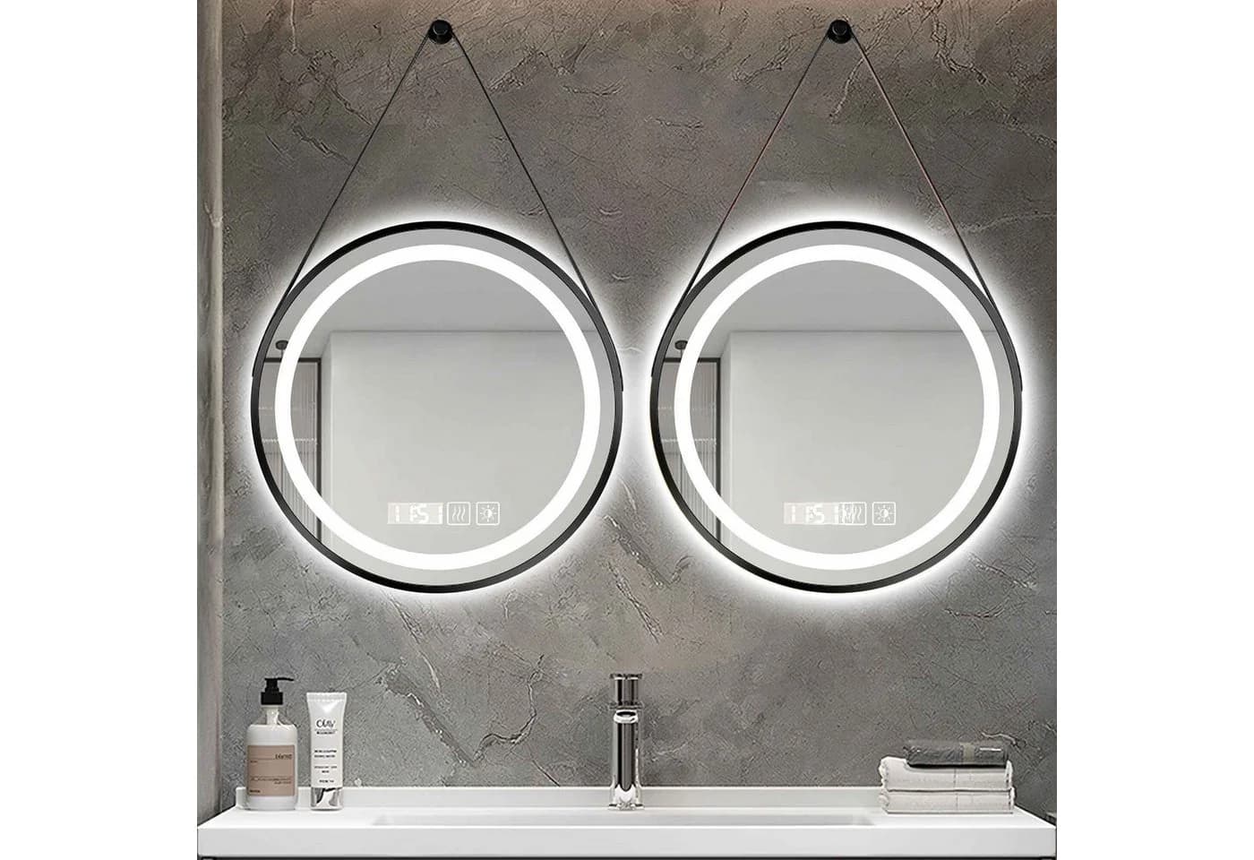 BBWL LED Badezimmerspiegel rund mit Antibeschlag und Touchschalter - Bild 2