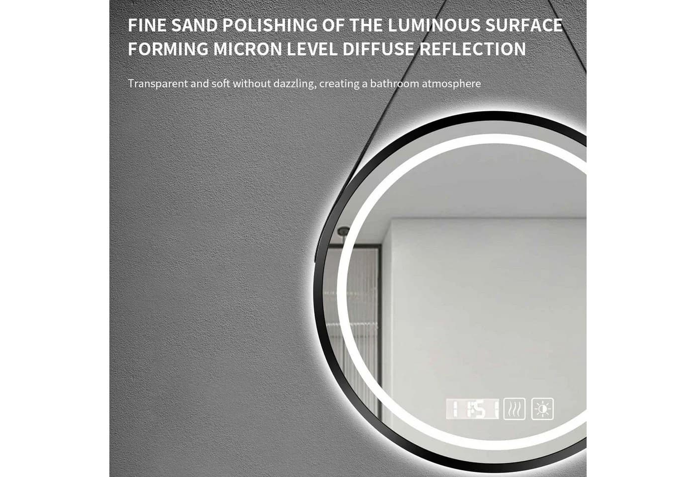 BBWL LED Badezimmerspiegel rund mit Antibeschlag und Touchschalter - Bild 4
