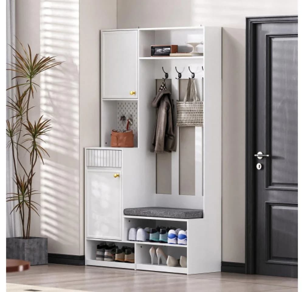 BBWL Garderobenschrank Garderobenset mit Sitzbank und Stauraum