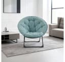BBWL Klappbarer Schafwoll-Mondstuhl Blau Weiche Polsterung Bild 2