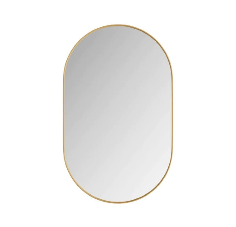 BBWL Badezimmerspiegelschrank Oval Schwarz Metall mit Stauraum - Bild 5