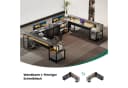 BBWL Computertisch Schreibtisch P2 Spanplatte 7 Stoffschubladen Metallgestell RGB LED Beleuchtung Steckdose 3AC+2USB PC-Ständer Bild 5