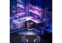 BBWL Doppelstock-Computertisch mit RGB-LED und Steckdosenleiste weiß Bild 3