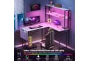 BBWL Doppelstock-Computertisch mit RGB-LED und Steckdosenleiste weiß Bild 4