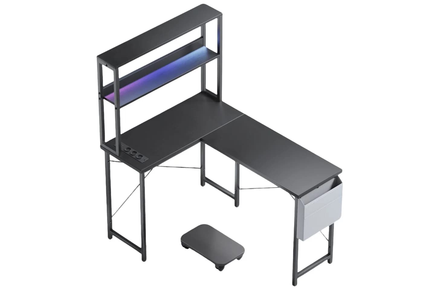 BBWL Computertisch Doppelstock mit RGB-LED und Steckdosenleiste - Bild 2