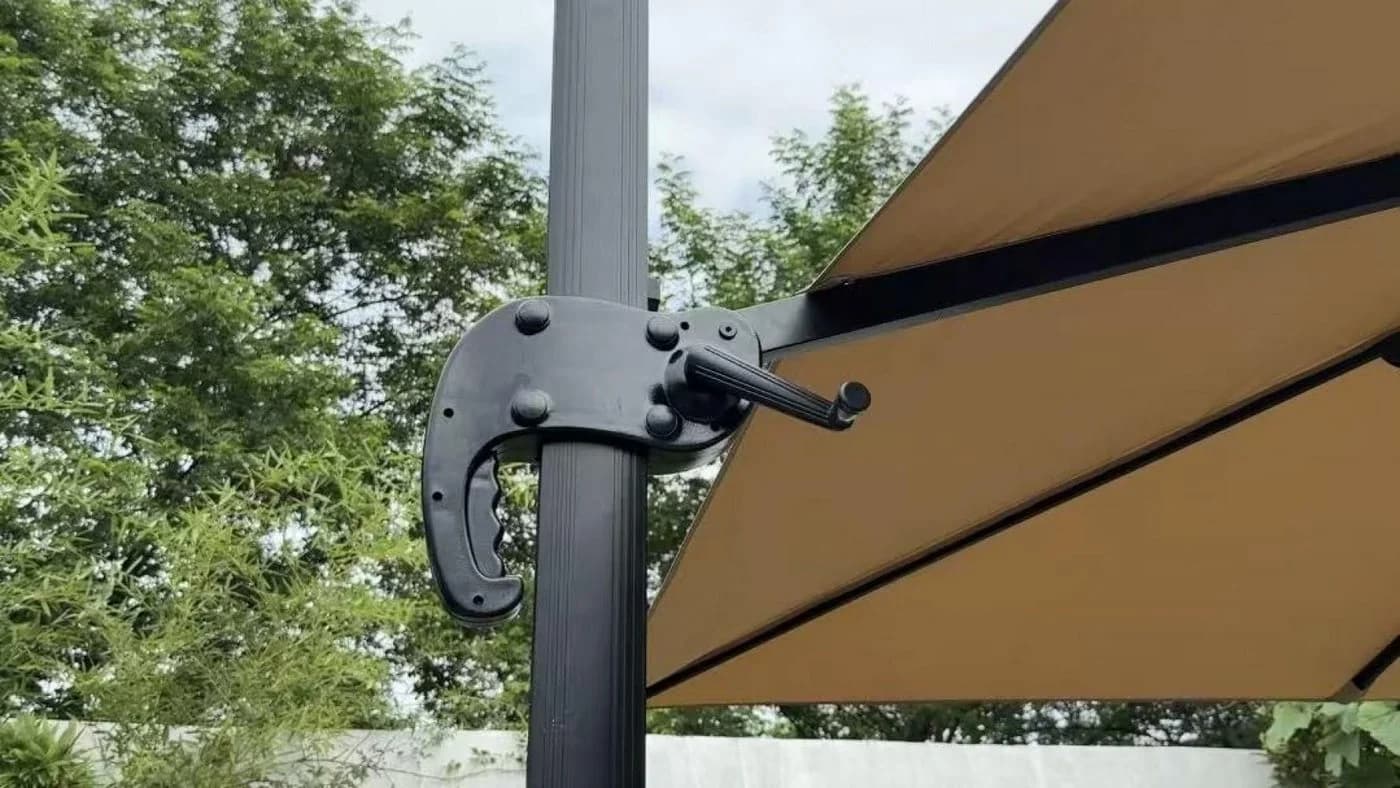 BBG Pavillon Rom Sonnenschirm 3x3m Aluminium Eisen 360° Drehfuß - Bild 5