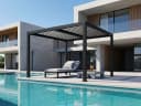 BBG Pavillon Aluminium Eisen Lamellenpergola Schwarz Bild 3