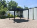 BBG Pavillon Aluminium Eisen Lamellenpergola Schwarz Bild 4