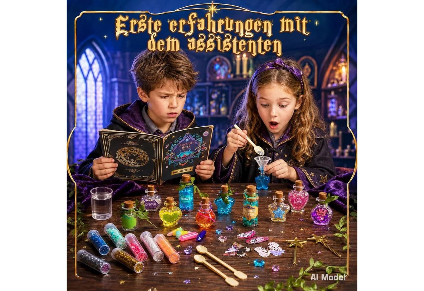 EXTSUD Zaubertrank Set 91-teilig mit leuchtenden Perlen