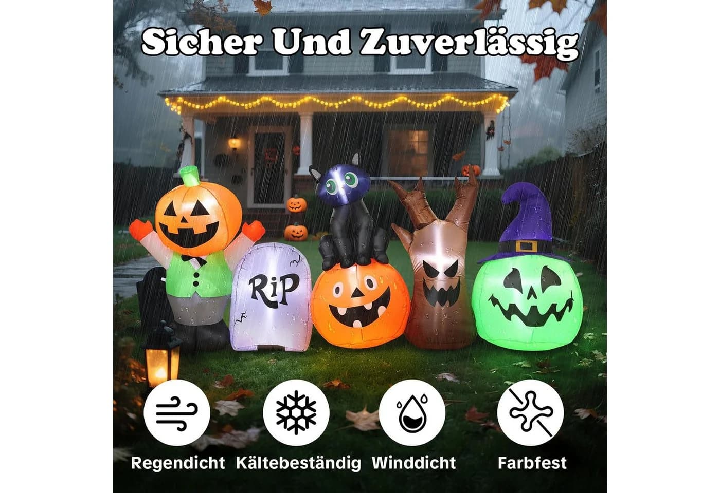EXTSUD Aufblasbare Halloween Dekofigur 250 cm mit LED Beleuchtung - Bild 4