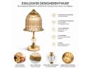 Fyrove LED Nachttischlampe Gold mit Blumen-Glasschirm Bild 1