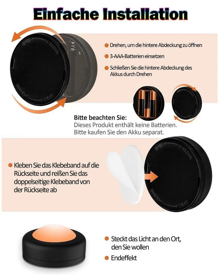Fyrove LED Unterbauleuchte 3er Set RGB dimmbar mit Fernbedienung - Bild 5