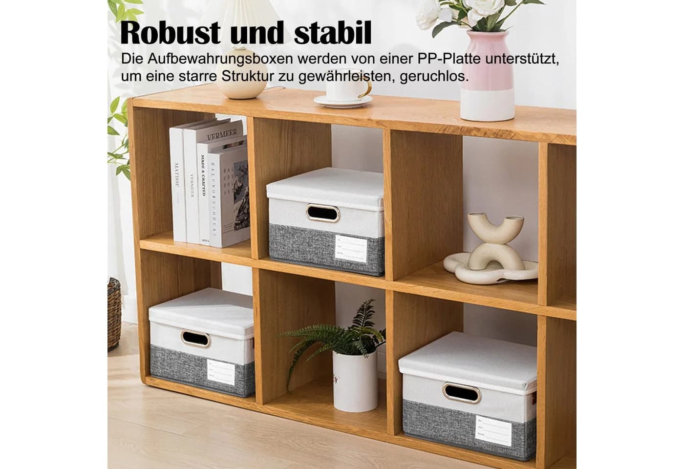 Fyrove Aufbewahrungsbox Faltbar 40L mit Deckel & Griffen Braun - Bild 5