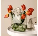 Muxing Glasvase Handtaschenform Klar Deko Vase Bild 2