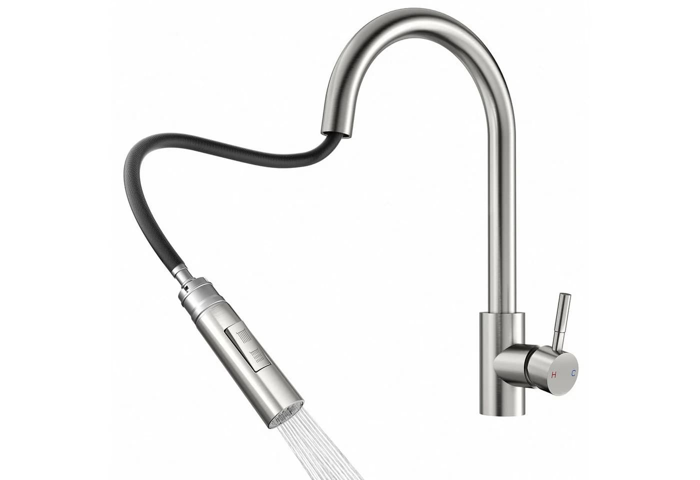 Rainsworth Küchenarmatur Ausziehbar 360° Edelstahl Silber - Bild 2