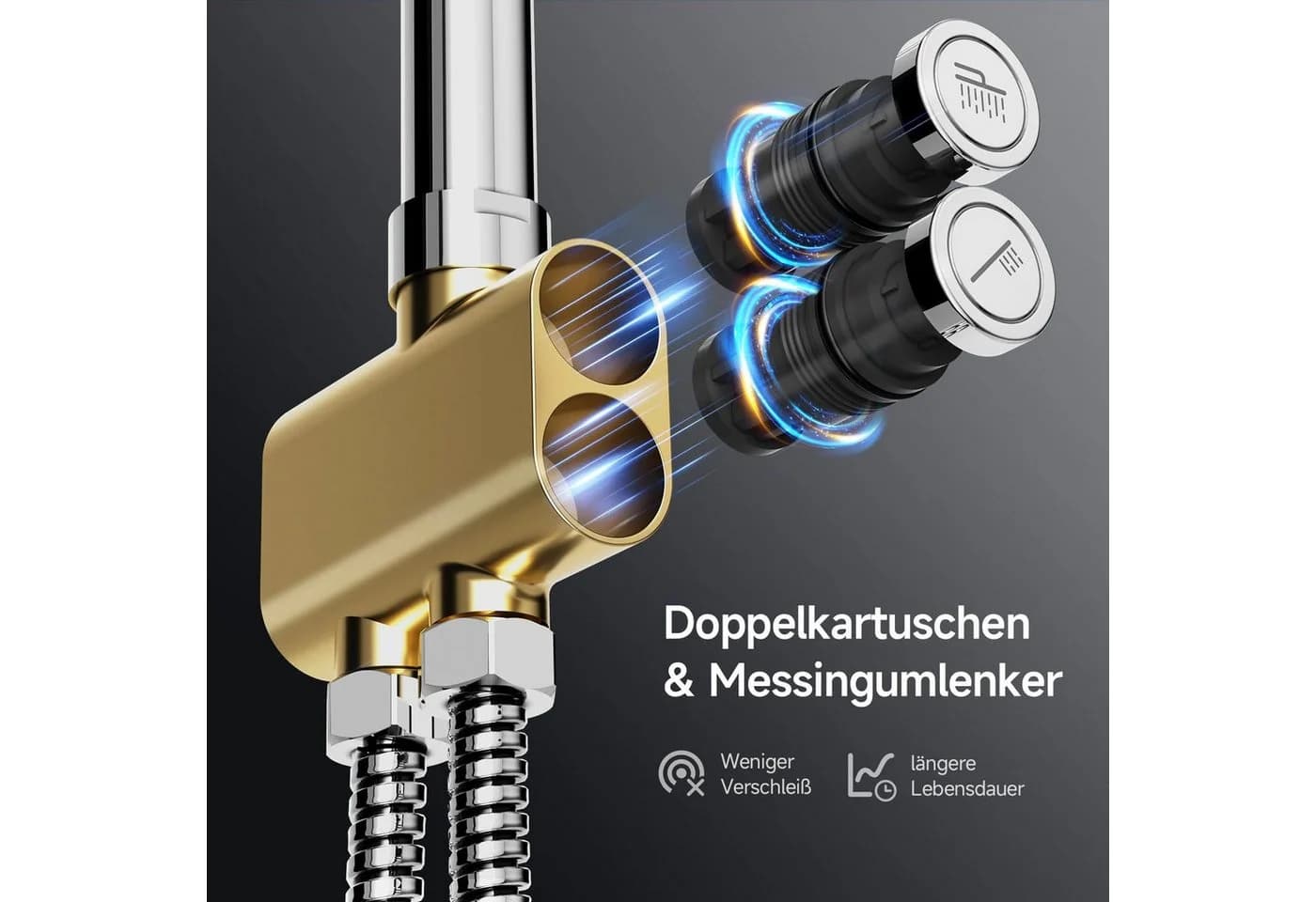 Rainsworth Duschsystem mit Regendusche 25cm Chrom - Bild 4