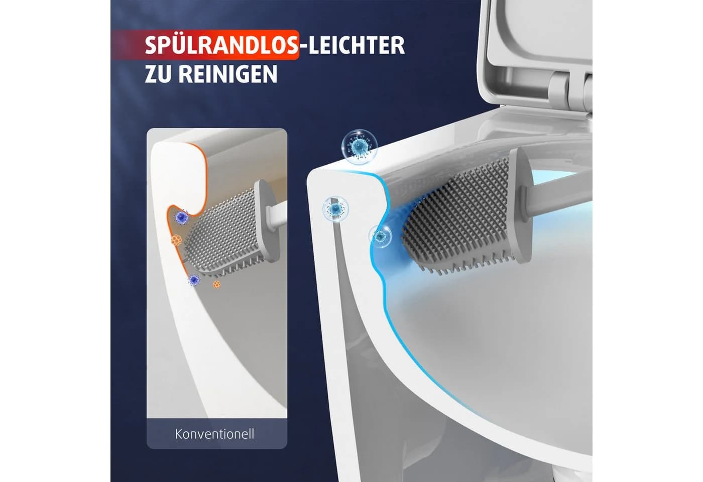 Rainsworth Flachspül-WC Hänge WC Spülrandlos Toilette 4.5/3L - Bild 3