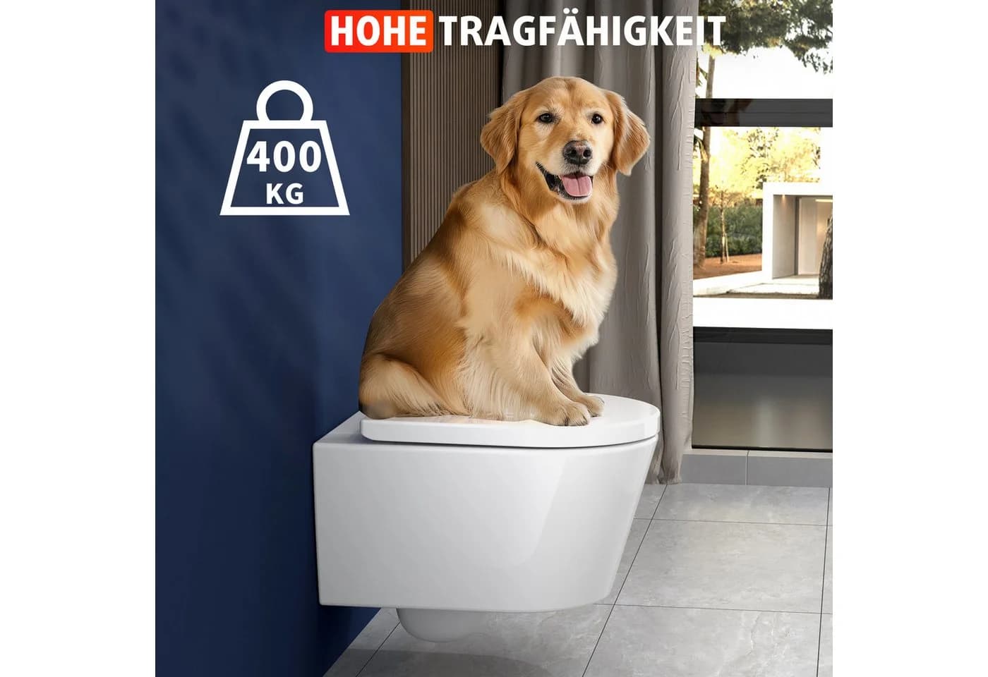Rainsworth Flachspül-WC Hänge WC Spülrandlos Toilette 4.5/3L - Bild 5
