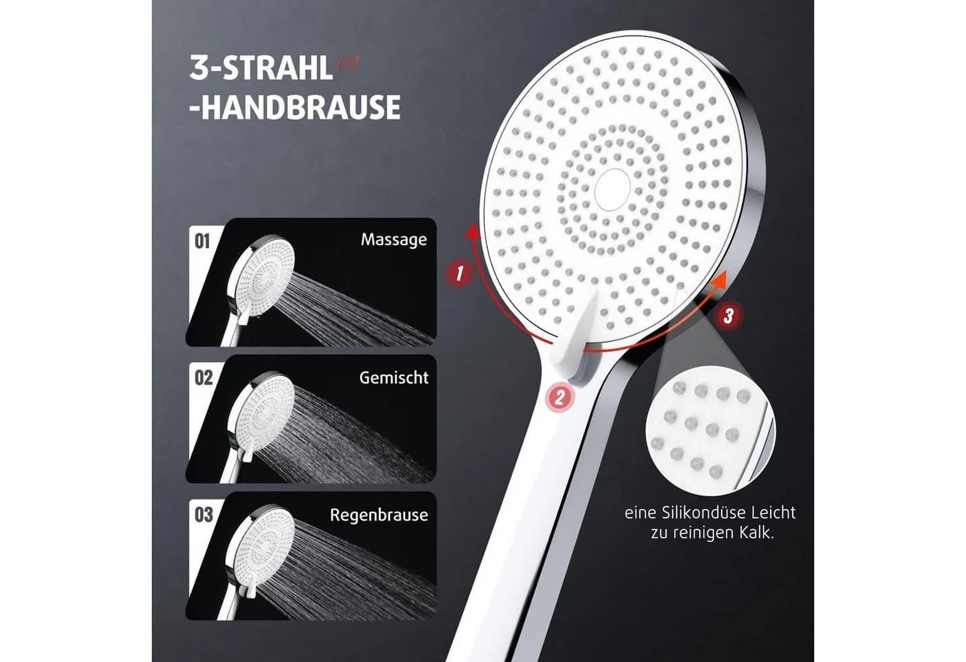 Rainsworth Duschsystem mit Regendusche 25cm Chrom