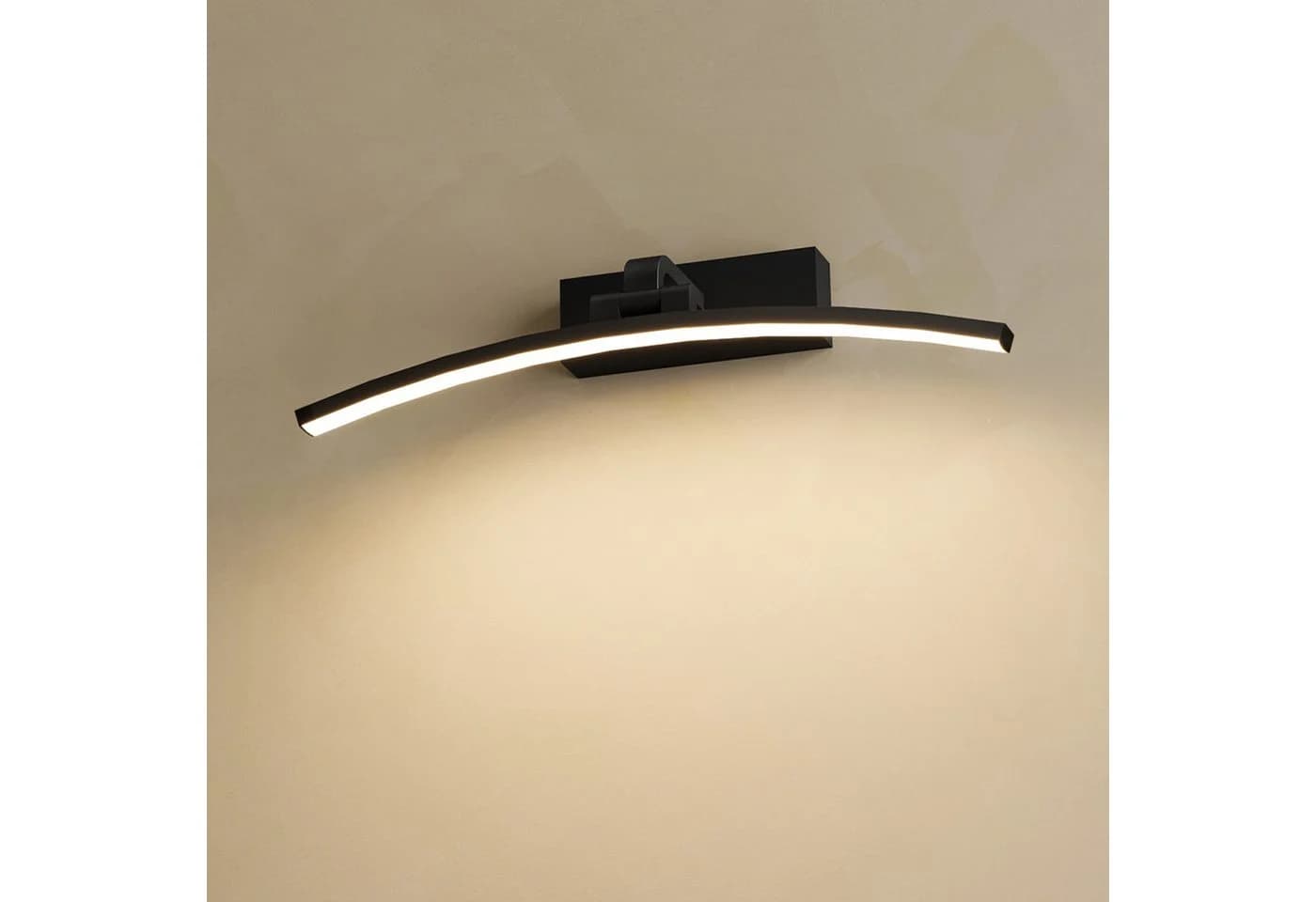 EMKE LED Spiegelleuchte 40cm Schwarz 180° drehbar