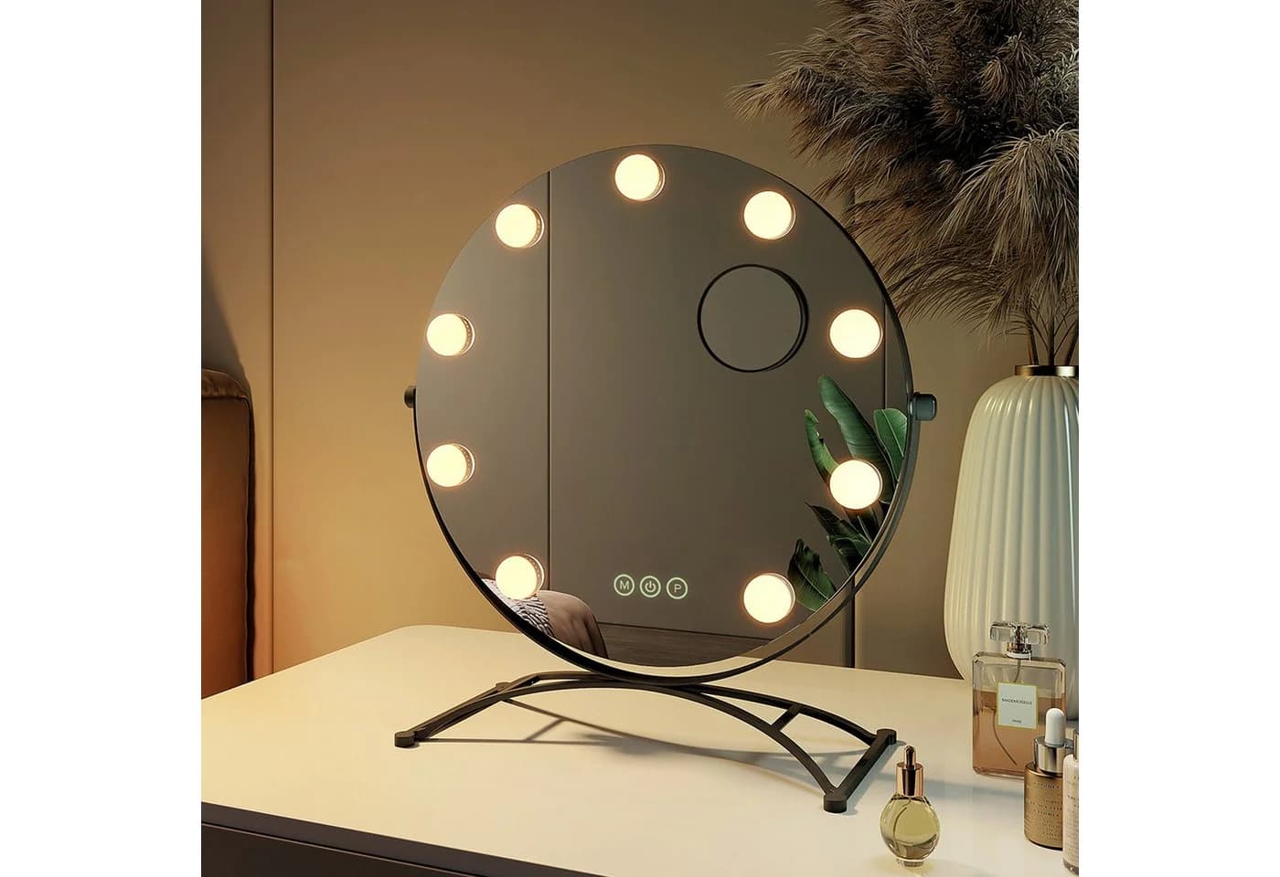 EMKE Kosmetikspiegel Hollywood mit LED, 7x Lupe, Dimmbar, 360° Drehbar - Bild 3