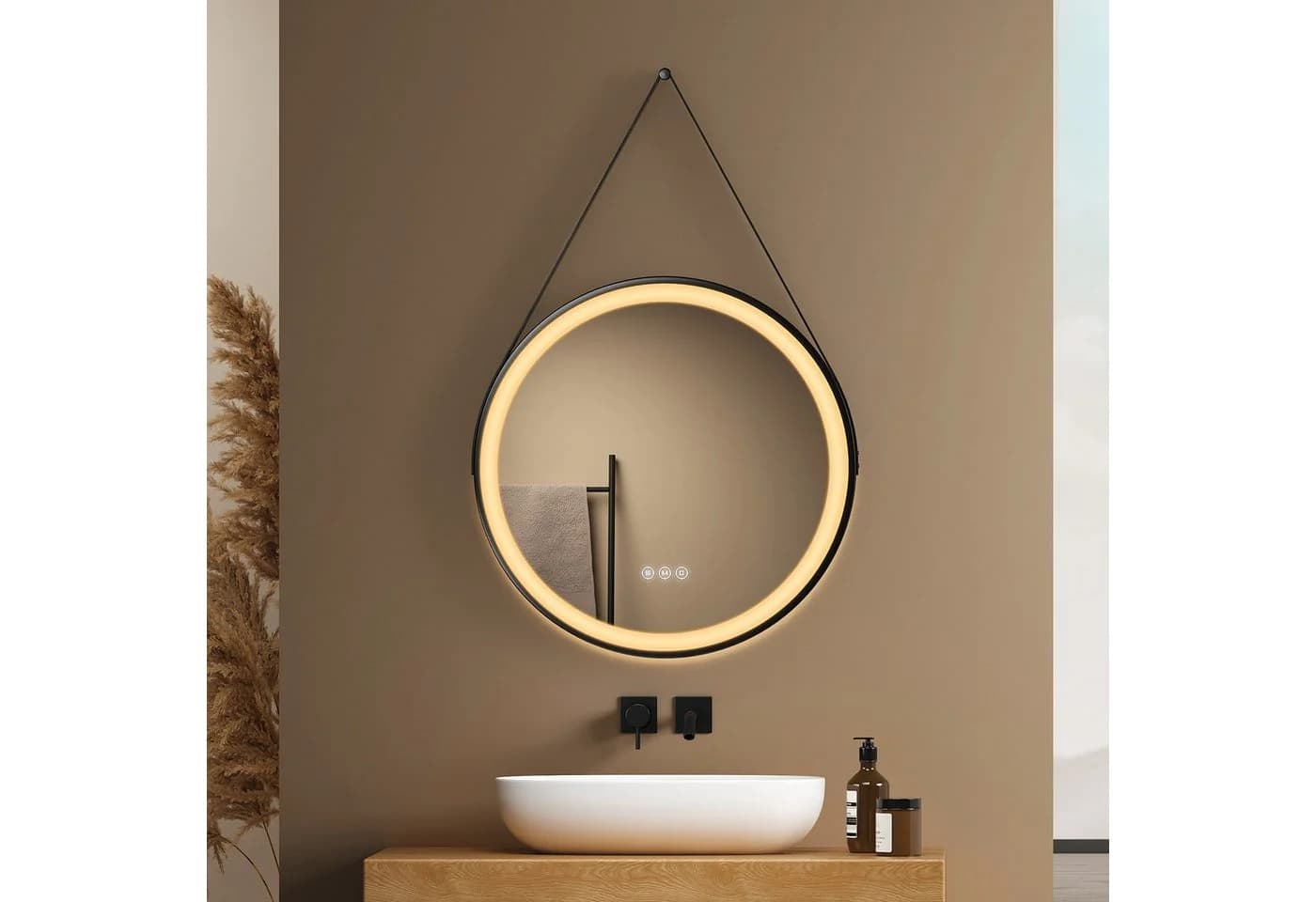 EMKE Badspiegel Antibeschlag Schwarz Touch Dimmbar LED - Bild 2