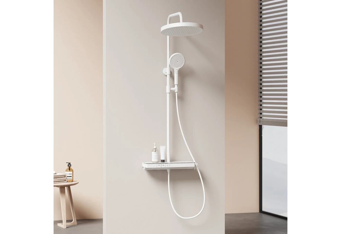 EMKE Duschsystem mit Thermostat und Regendusche Weiß - Bild 2